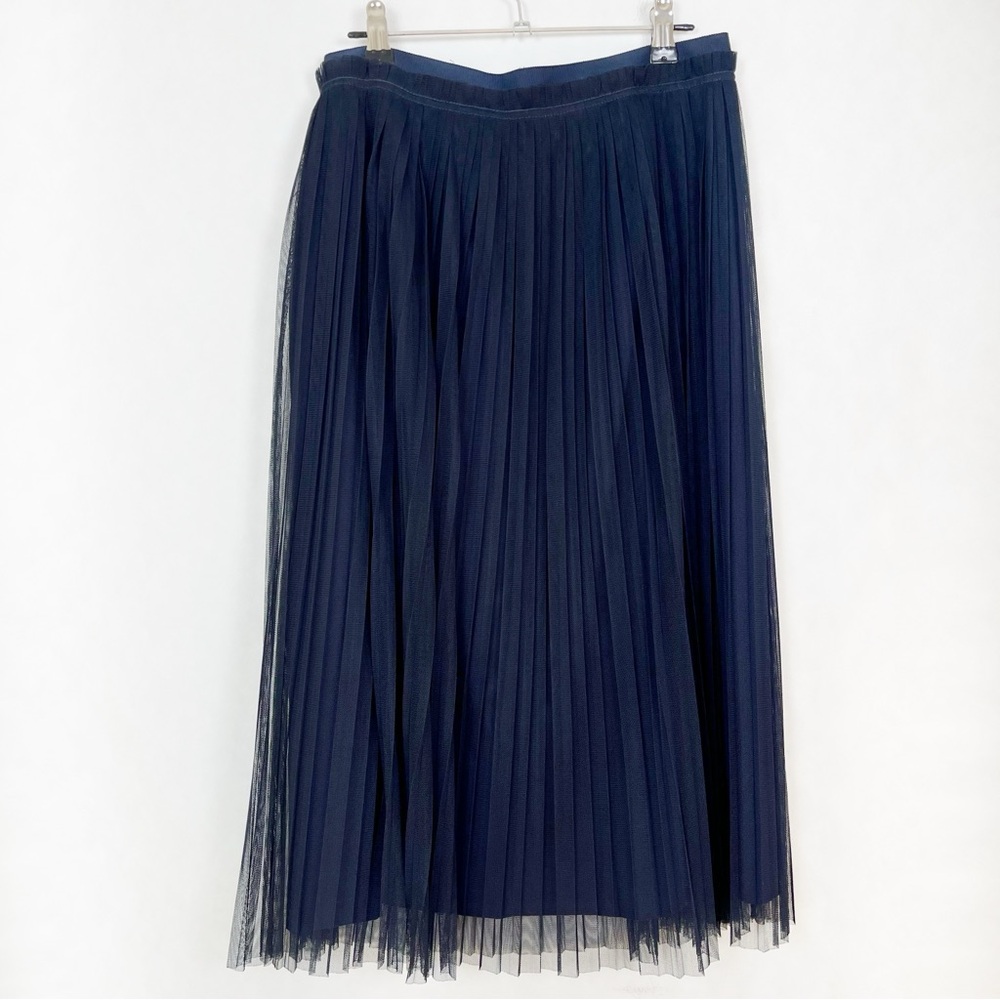 Banana Republic Navy Pleated Tulle A-Line Skirt Size 2 - Picture 8 of 12